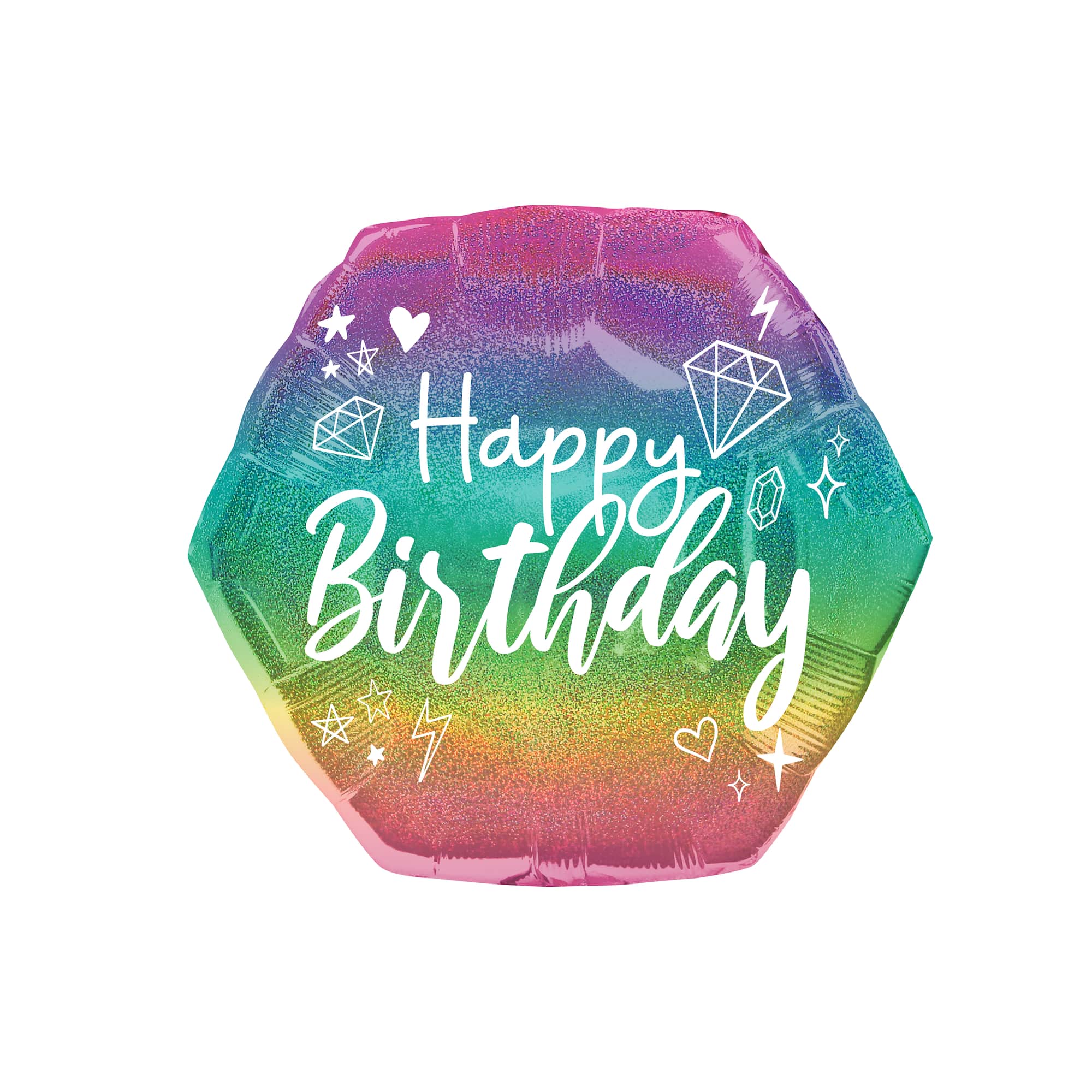 SuperShape™ 23" Holographic Sparkle Birthday Foil Balloon